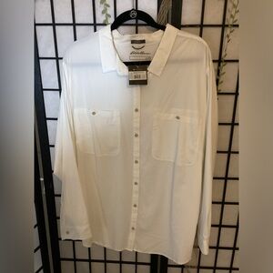 Eddie Bauer Boulder Trail White Button-Up Shirt
